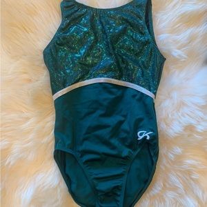 ♥️SOLD♥️ AXS Green Sparkly gymnastics leotard